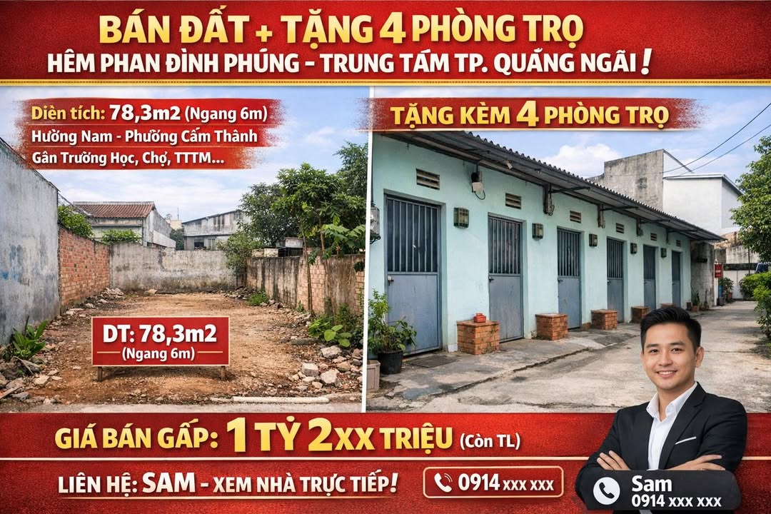 Đất nền Phường Chánh Lộ 78,3m² giá 1,2 tỷ - Cơ hội đầu tư sinh lời!