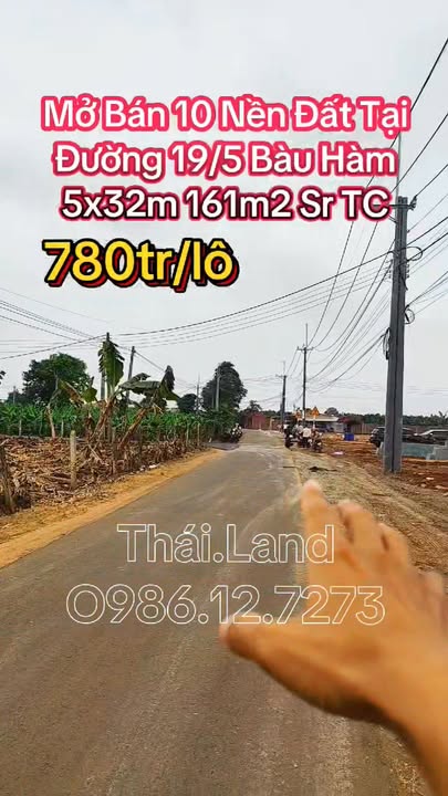 Đất nền 161m² tại Đường 19/5, Xã Bàu Hàm, Trảng Bom - Giá chỉ 780 triệu!