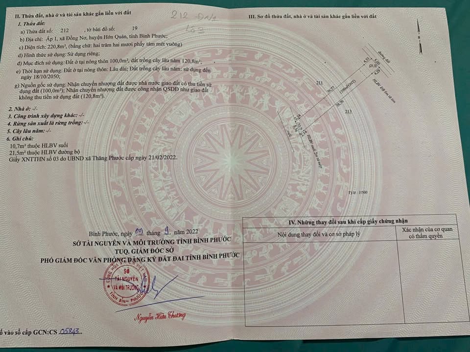 Đất nền 220m² tại Tân Khai giá 695 triệu - Sổ hồng chính chủ!