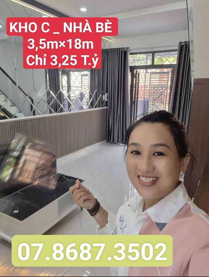 Nhà Phú Xuân Nhà Bè 60m² giá 3,25 tỷ - Hẻm xe hơi, tặng nội thất!