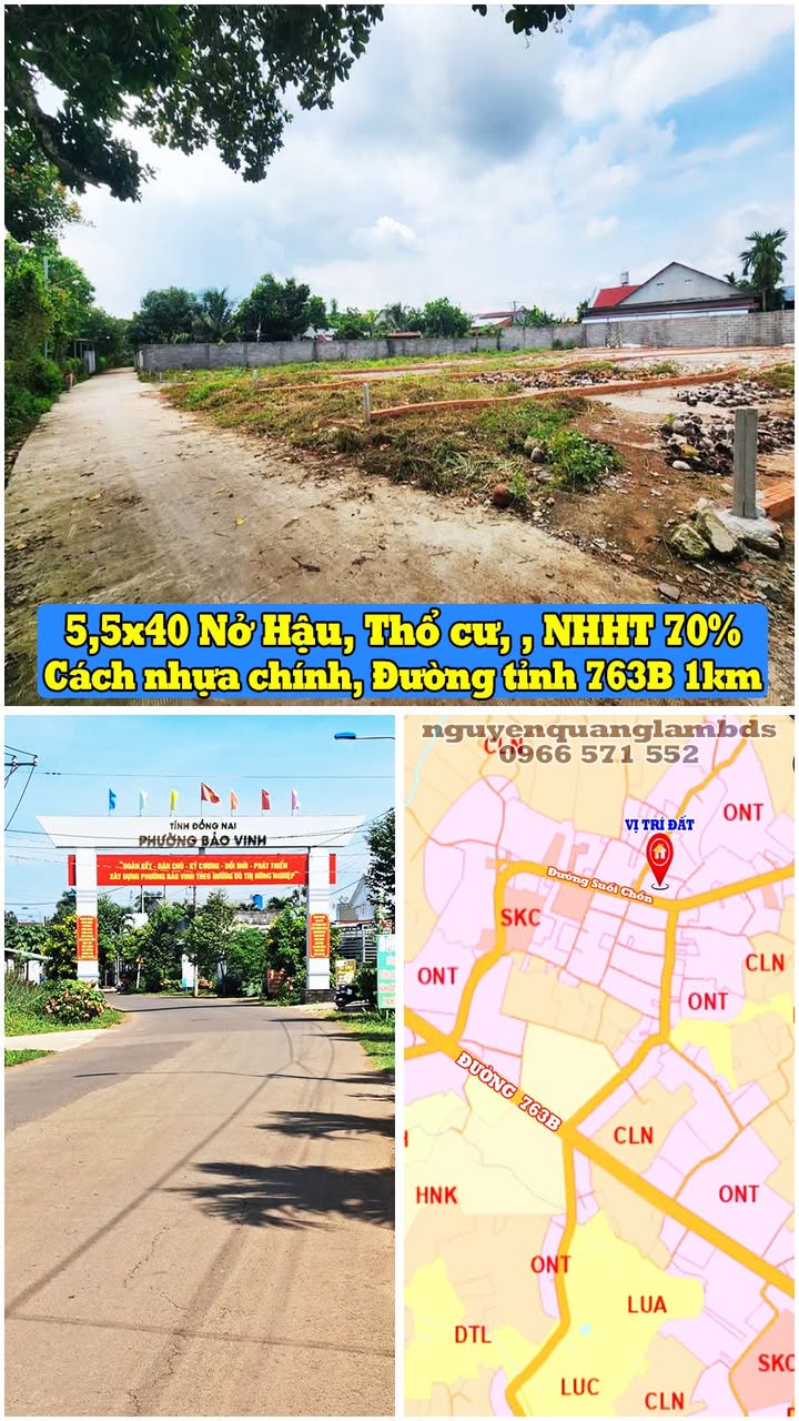 Đất nền 200m² tại Bảo Vinh, Đồng Nai giá 980 triệu - Cơ hội đầu tư hấp dẫn!