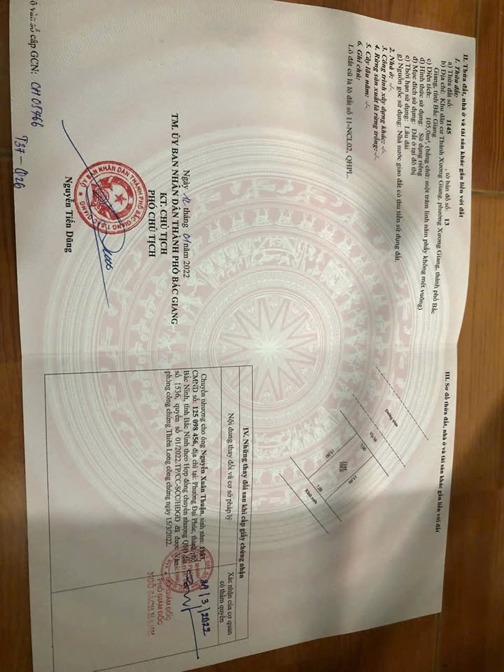 Đất nền góc 105m² tại Khu dân cư Thành Xương Giang - Giá chỉ 4 tỷ VND!