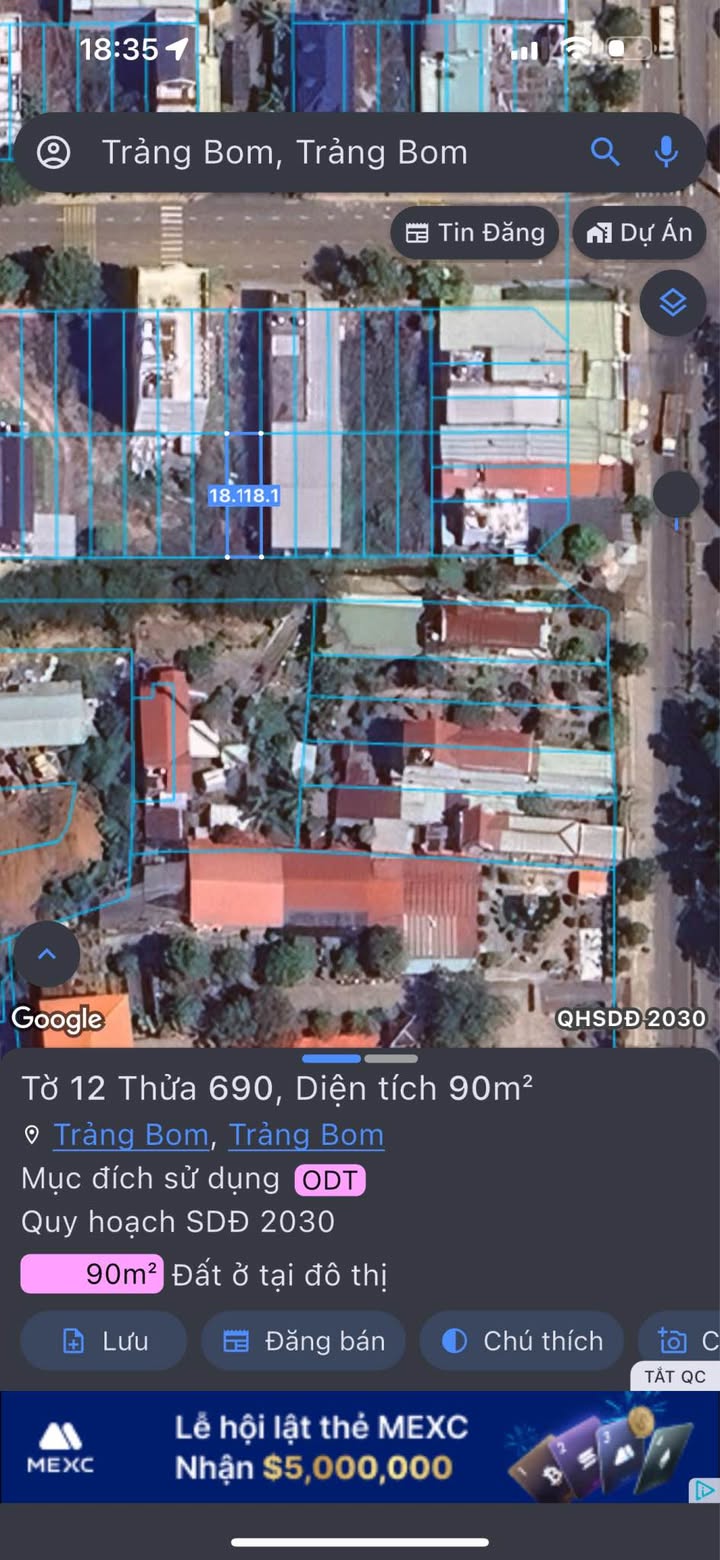 Đất ở đô thị khu Đinh Thuận, Trảng Bom, 90m² giá chỉ 1.5 tỷ - Cơ hội đầu tư hấp dẫn!