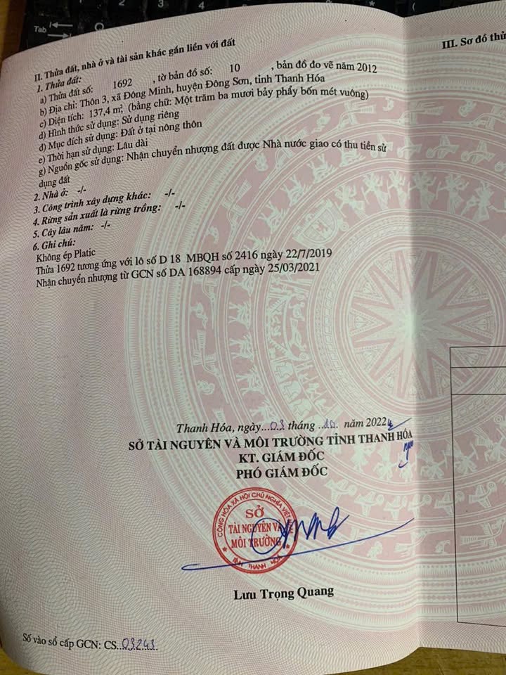 Đất thổ cư Phường Đông Thịnh 137m² giá chỉ 900 triệu - Cơ hội đầu tư tuyệt vời!