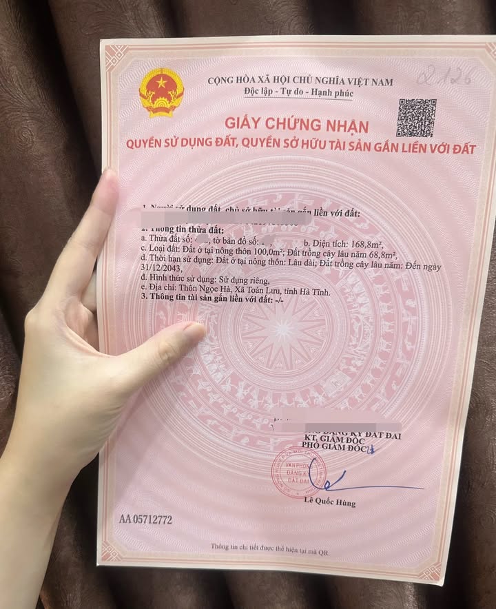 Đất nền Thượng Lộc, Huyện Can Lộc 168.8m² giá chỉ 1 tỷ - Sổ đỏ chính chủ!