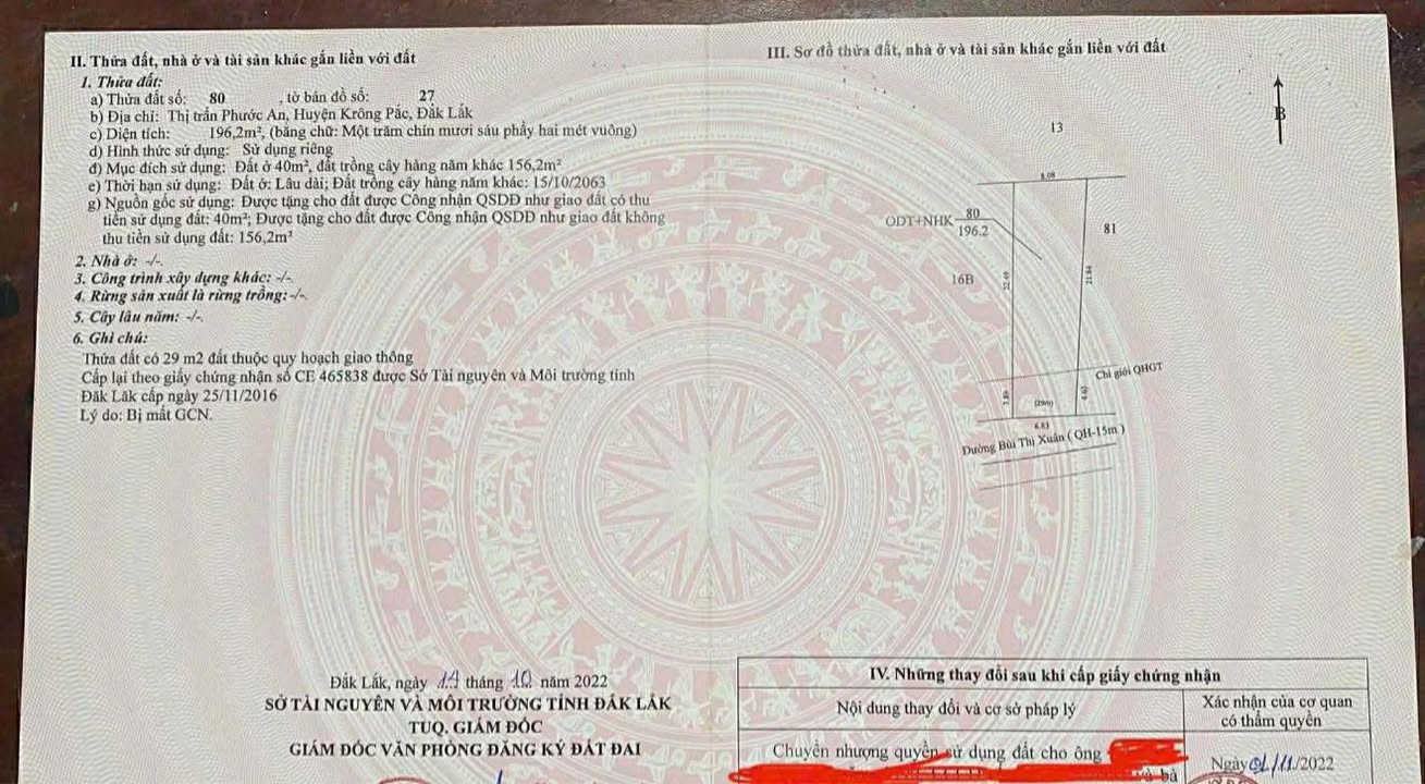 Đất Kinh Doanh Đẹp Đường Bùi Thị Xuân, Huyện Krông Pắc, 183.6m² - Giá 2 Tỷ