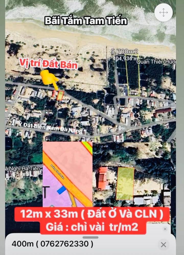 Đất mặt tiền kinh doanh Tam Tiến 396m² giá thỏa thuận - Vị trí đẹp cho nghỉ dưỡng