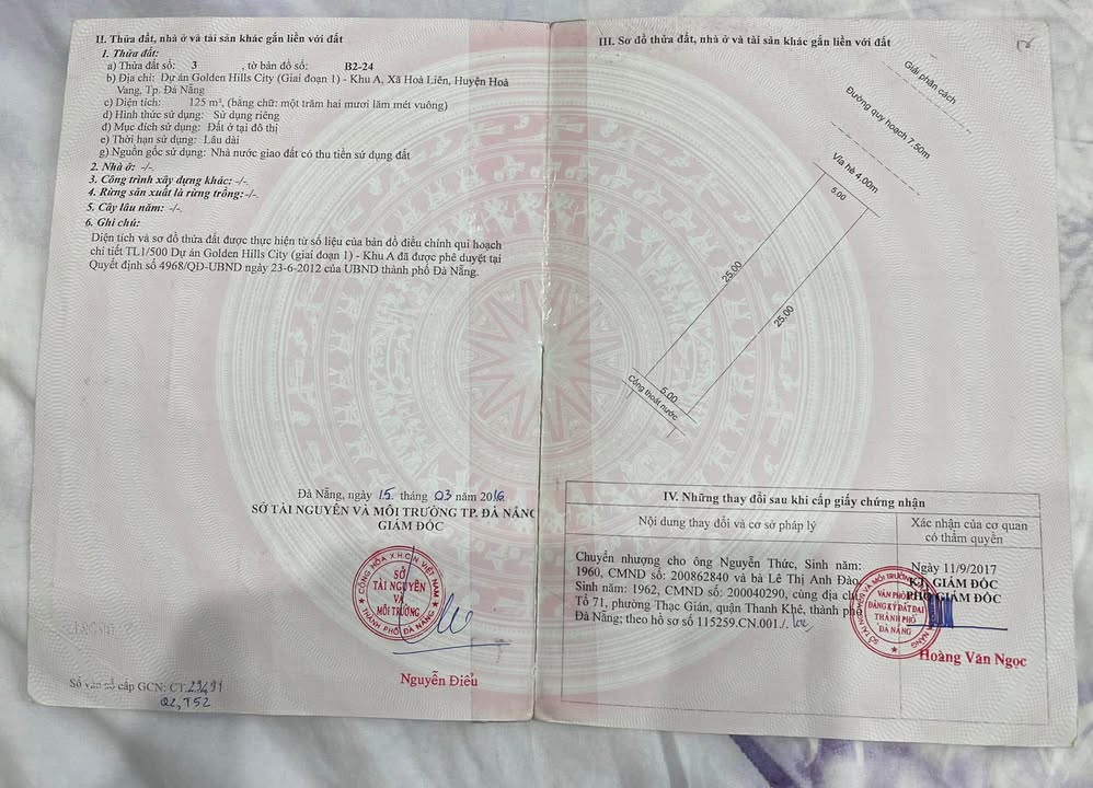Đất nền Gilden Hills B2.24-03 Đà Nẵng 125m² giá 3.7 tỷ - Cơ hội đầu tư tuyệt vời!