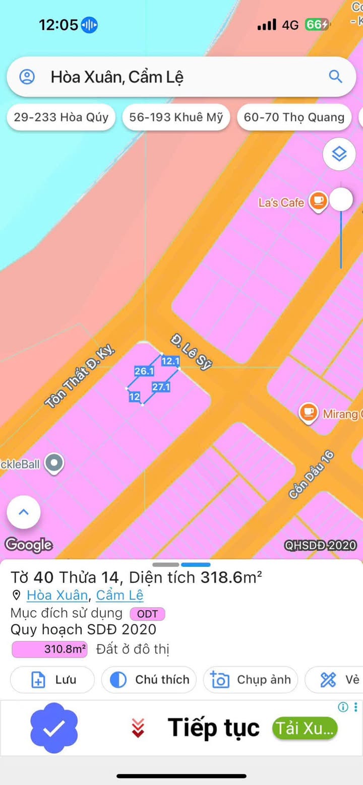 Đất biệt thự Đường Lê Sỹ Hòa Xuân 317m² - Vị trí đẹp sát sông!