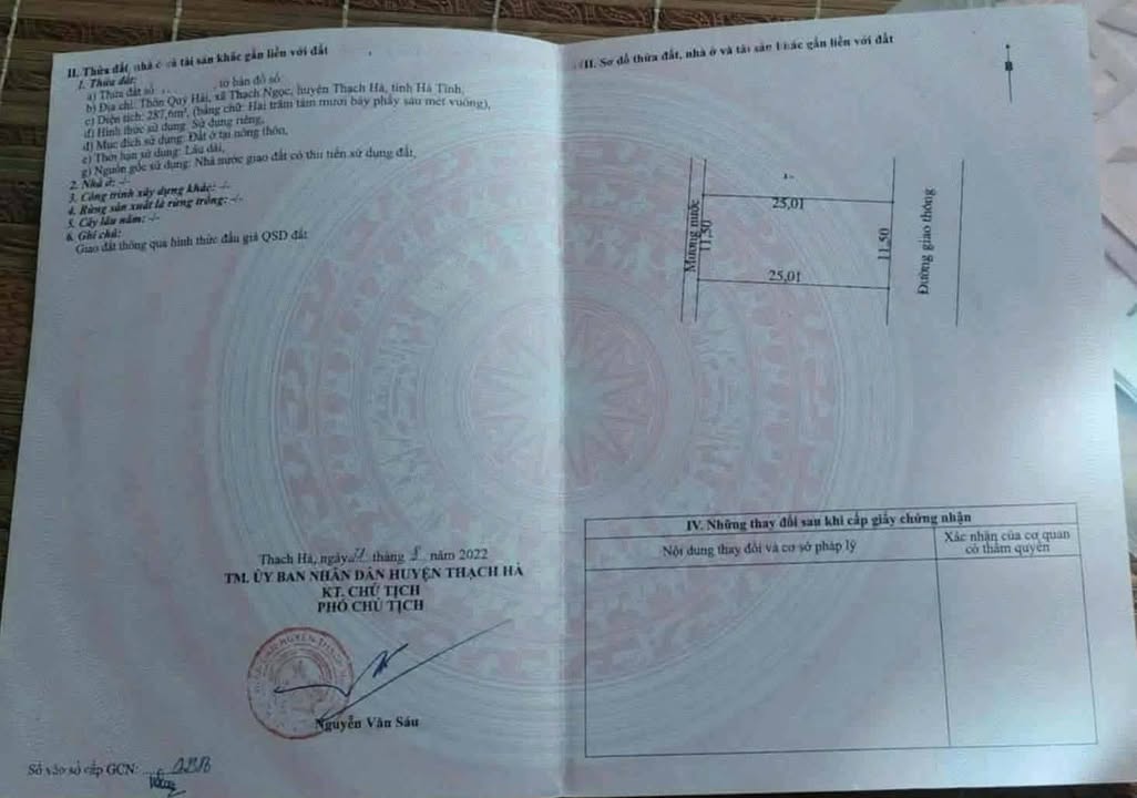 Đất nền liền kề Thôn Quý Hải, Xã Việt Xuyên 287,6m² giá 1,9 tỷ - Đầu tư sinh lời!