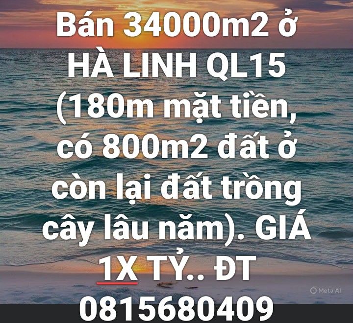 Đất nền 34,000m² tại QL15, xã Hà Linh, Hương Khê - Cơ hội đầu tư tiềm năng!
