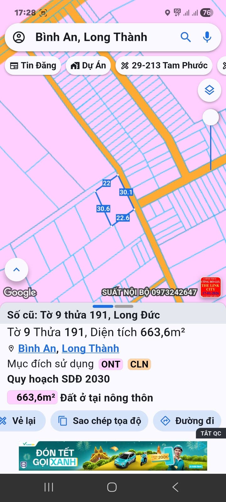 Đất thổ cư Long Đức, Long Thành 664m² giá 3 tỷ - Cơ hội đầu tư tuyệt vời!