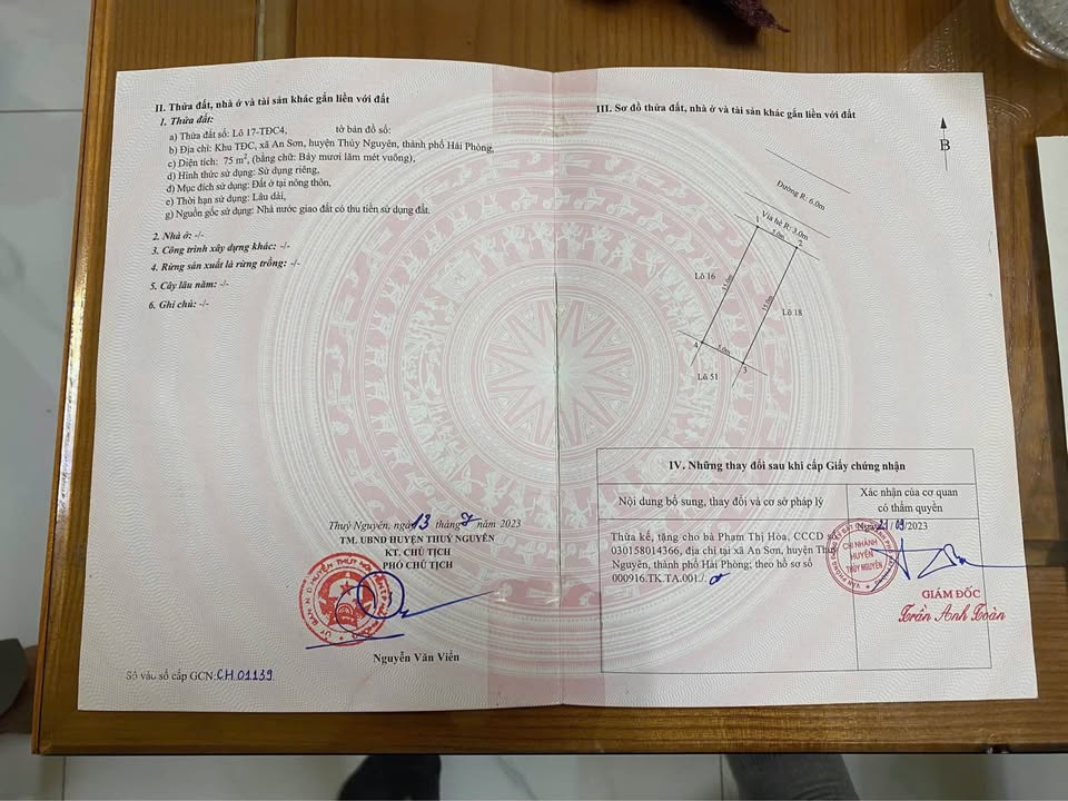 Đất nền TĐC An Sơn 75m² giá chỉ 900 triệu - Pháp lý rõ ràng, sẵn sàng xây dựng!