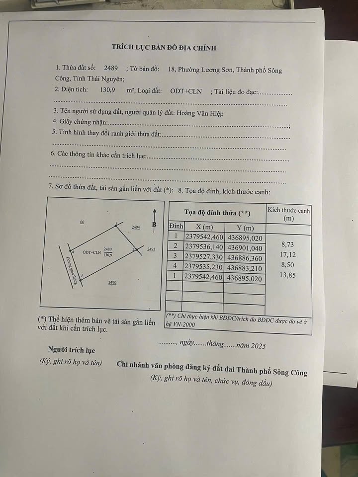 Đất nền Lương Sơn, Sông Công 130m² giá 800 triệu - Tiềm năng sinh lời cao!