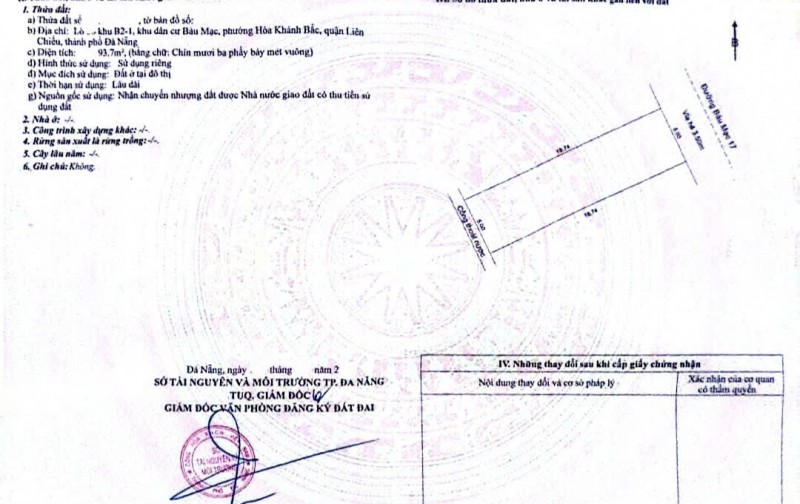 Đất mặt tiền Bầu Mạc 17, Liên Chiểu, Đà Nẵng 93,7m² - Gần biển, đầu tư sinh lời!