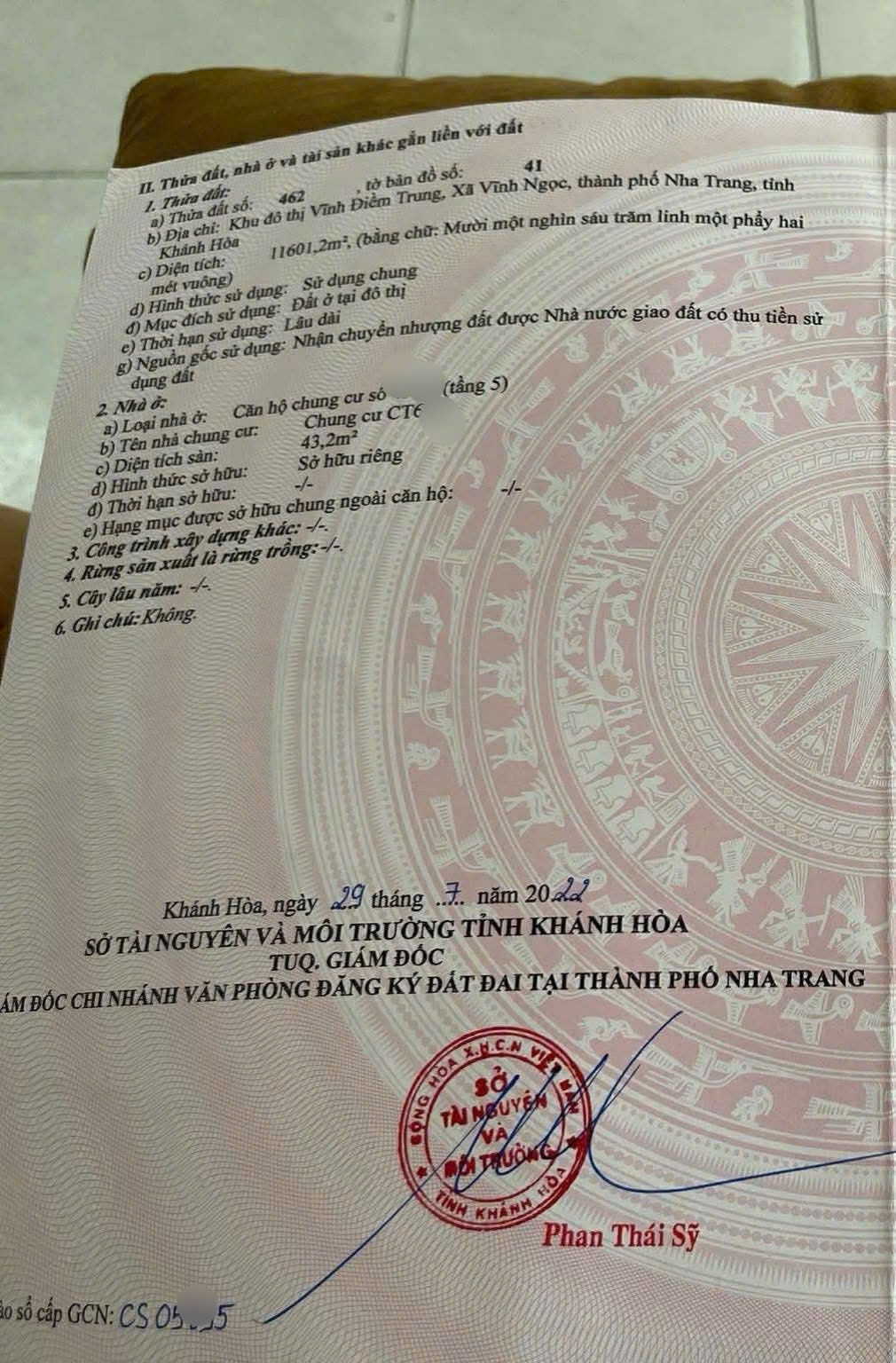 Căn hộ chung cư CT6 Vĩnh Điềm Trung Nha Trang 43.2m² giá 1.85 tỷ - Sổ hồng lâu dài!