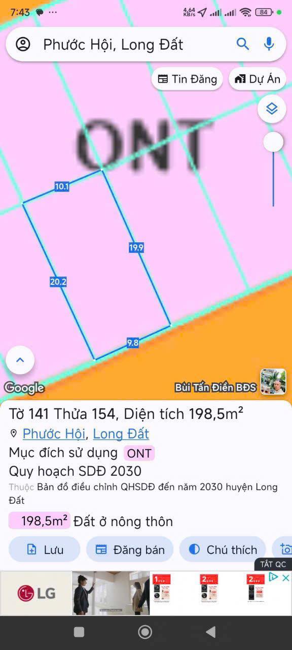 Đất Lộc An - Hồ Tràm 200m² giá 4 tỷ - Mặt tiền đường Hàng Dương đẹp