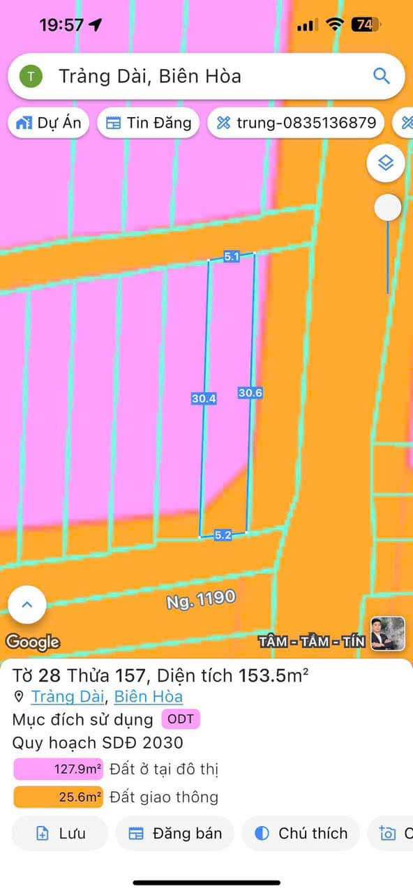 Đất thổ cư Trảng Dài, Biên Hòa 153m² giá 4.2 tỷ - Đầu tư sinh lời ngay!