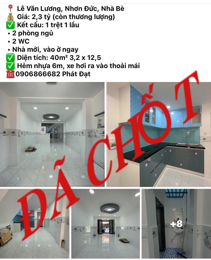 Nhà phố Nhơn Đức, Nhà Bè 40m² giá 2.3 tỷ - Nhà mới, vào ở ngay!