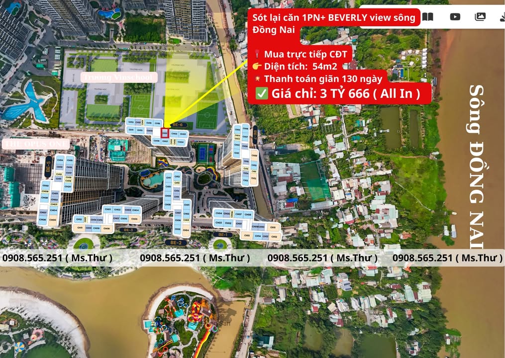 Căn hộ 1PN Beverly View sông Đồng Nai 54m² giá 3.666 tỷ - Sẵn sàng giao dịch!