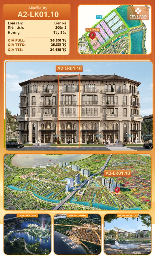 Townhouse Alluvia City Văn Giang 200m² giá 24 tỷ - Chính chủ bán gấp!