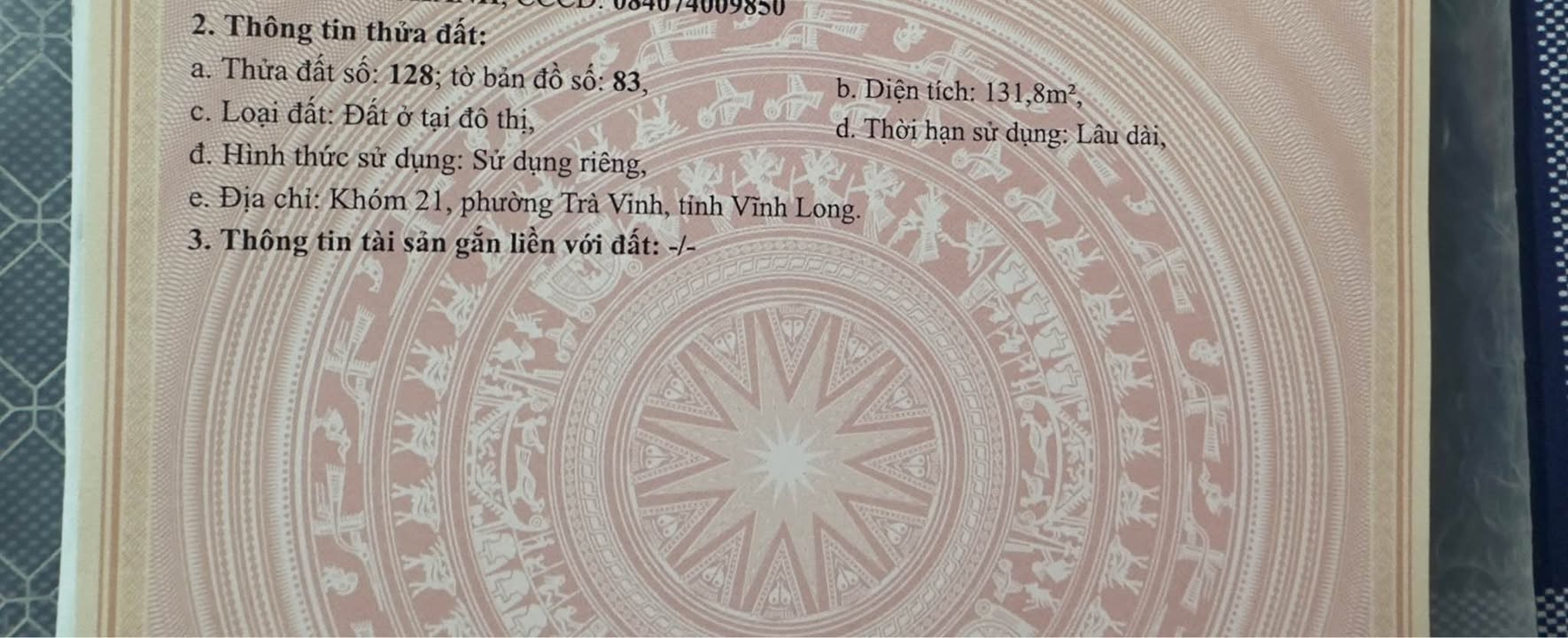 Đất thổ cư Trà Vinh 110m² giá chỉ từ 380 triệu - Cơ hội đầu tư tuyệt vời!