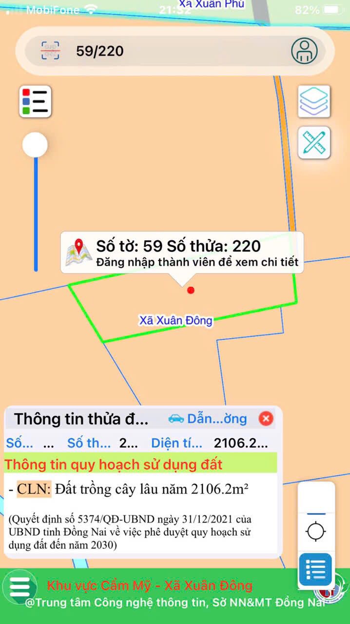 Đất thổ cư 2100m² Xã Xuân Đông, Huyện Cẩm Mỹ giá 1.2 tỷ - Sổ đỏ chính chủ