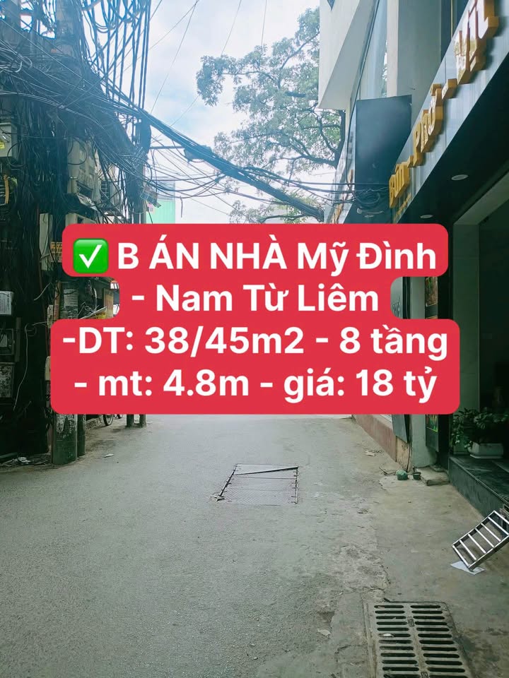 Nhà mặt phố Mỹ Đình, Nam Từ Liêm 45m² giá 18 tỷ - Căn góc, thang máy, kinh doanh tốt!