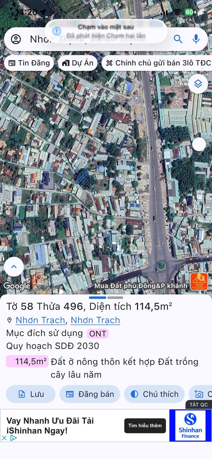 Đất nền thổ cư Xã Phước Thiền 115m² giá 2.05 tỷ - Gần chợ và KCN