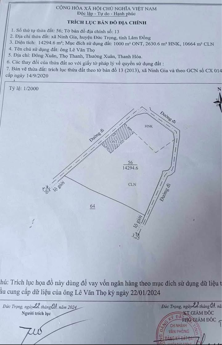 Đất Tân Phú, Ninh Gia, Đức Trọng 1,4ha giá 13 tỷ - Sổ đỏ chính chủ