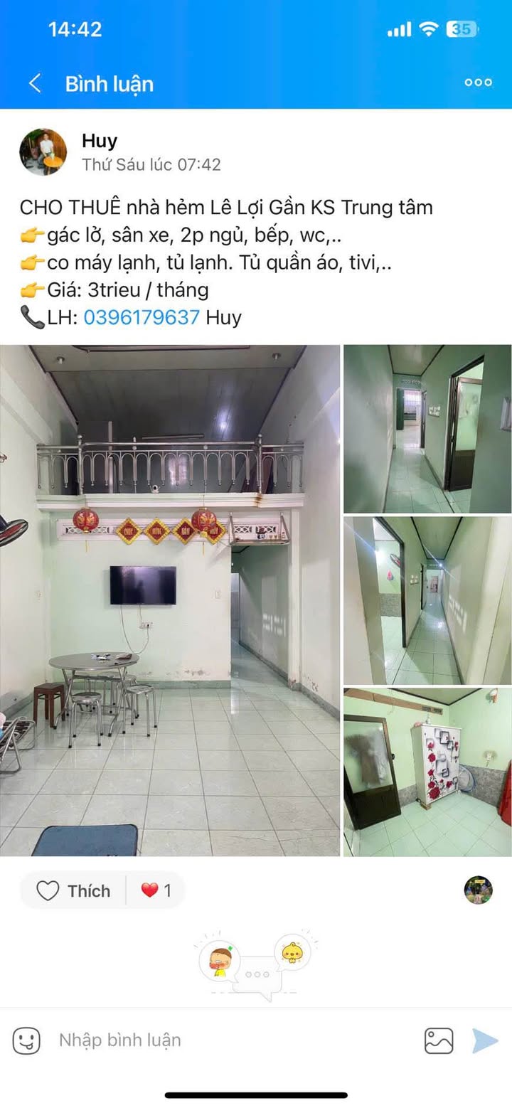 Nhà cho thuê giá rẻ tại trung tâm TP Quảng Ngãi - Chính chủ, sẵn sàng vào ở!