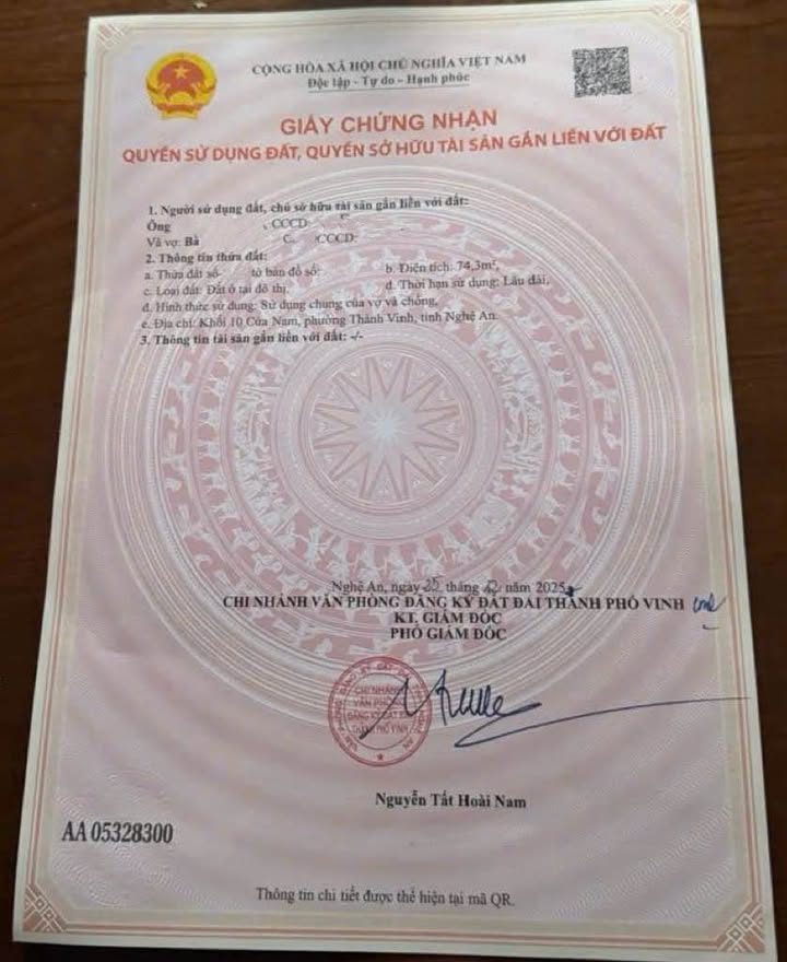 Đất 2 mặt tiền Cửa Nam 74,3m² giá 3,36 tỷ - Đầu tư sinh lời tốt!