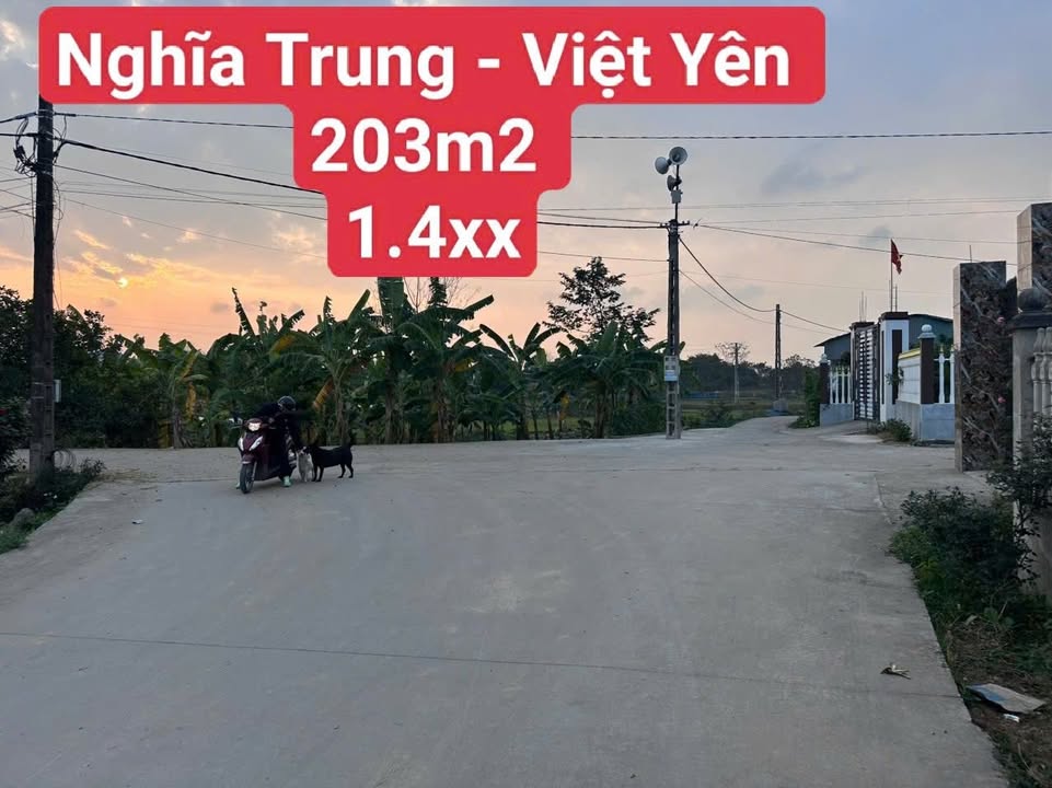 Đất nền Nghĩa Trung, Việt Yên 203m², mặt tiền 12m - Đường rộng rãi, thuận tiện di chuyển!