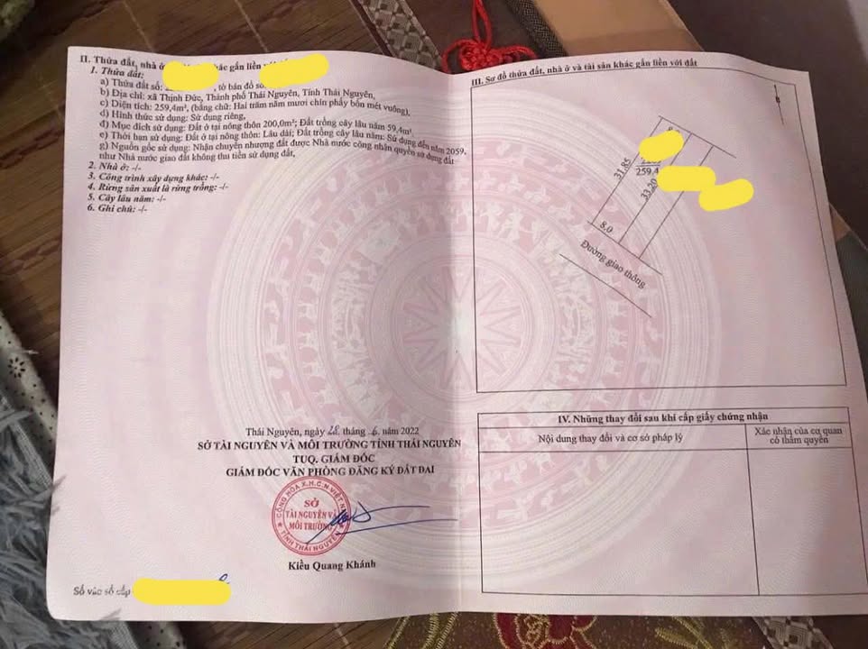 Đất nền kinh doanh Xã Tân Cương 259m² giá 1.7 tỷ - Mặt tiền rộng 8m