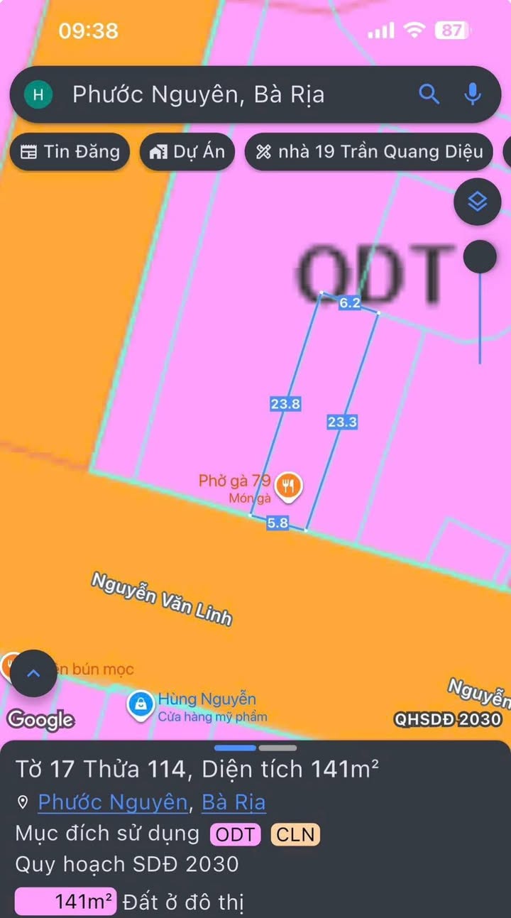 Đất nền Bà Rịa 128m² giá 7.2 tỷ - Vị trí đắc địa gần Quảng Trường