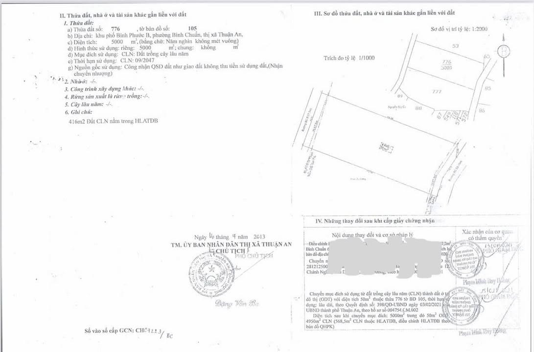 Đất 2 mặt tiền Bình Chuẩn, Thuận An 5000m² giá 110 tỷ - Đầu tư sinh lời ngay!