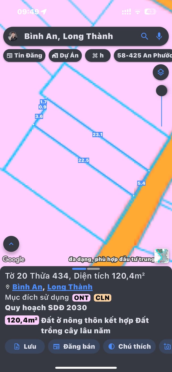 Đất thổ cư 120m² tại Bình An, Long Thành - Sổ đỏ chính chủ, giá chỉ 2 tỷ!