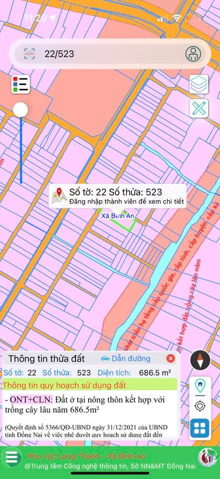 Đất thổ cư 92m² tại xã Bình An, Huyện Long Thành - Giá chỉ 1 tỷ!