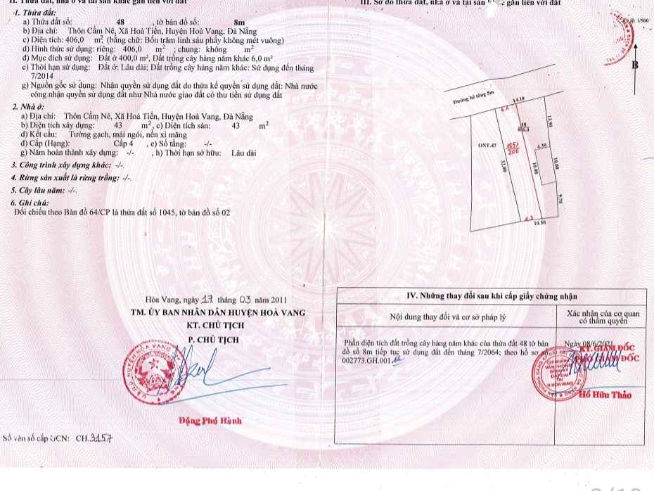 Đất thổ cư 206m² tại Thôn Cẩm Nê, Đà Nẵng - Giá chỉ 1.9 tỷ!