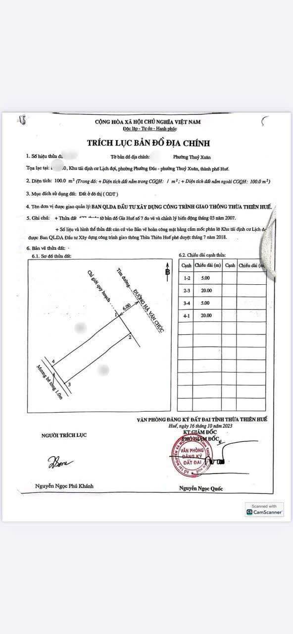 Đất nền KQH Bàu Vá, Đường Hà Văn Chúc 100m² giá 3.68 tỷ - Cơ hội đầu tư hấp dẫn!