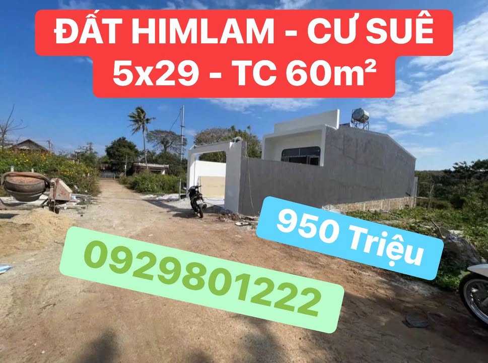 Đất nền đẹp Khu Him Lam - Cư Suê 145m² giá 950 triệu - Tiềm năng tăng giá cao!