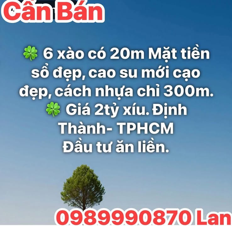 Đất Farm Xã Định Thành, Huyện Dầu Tiếng 21.600m² giá 2 tỷ - Đầu tư sinh lời ngay!