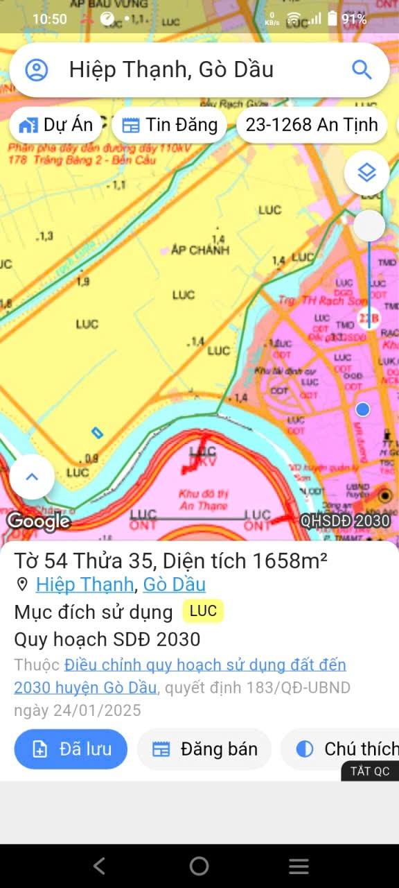 Đất nền 1650m² tại Hiệp Thạnh, Gò Dầu chỉ 230 triệu - Đầu tư sinh lời cao!