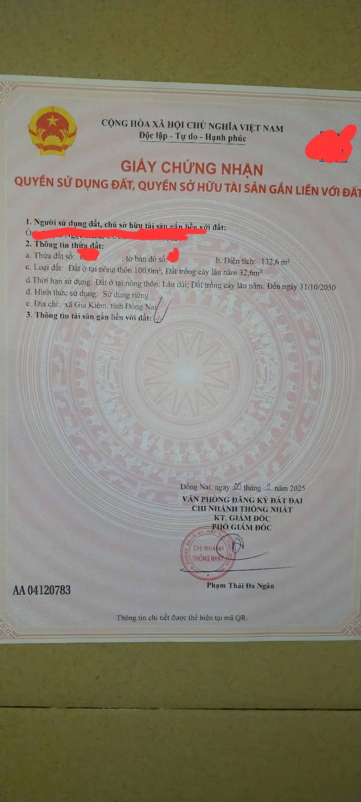 Đất thổ cư Võ Dõng, Gia Kiệm, 137m² giá chỉ 430 triệu - Sổ đỏ chính chủ!