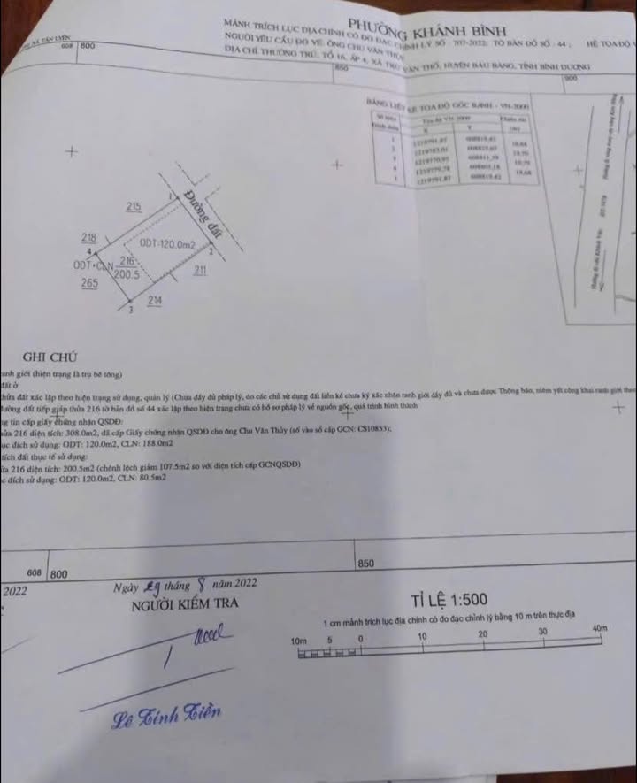 Đất thổ cư 200m² tại Khánh Bình, Tân Uyên giá 1.8 tỷ - Cơ hội đầu tư tuyệt vời!
