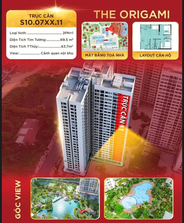 Căn hộ ORIGAMI S10.07 Quận 7 69m² giá 3.883 tỷ - View đẹp, sở hữu ngay!