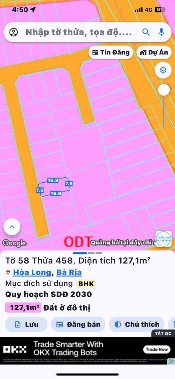 Đất nền Long Center Bà Rịa 127m² giá 1.82 tỷ - Đầu tư sinh lời ngay!