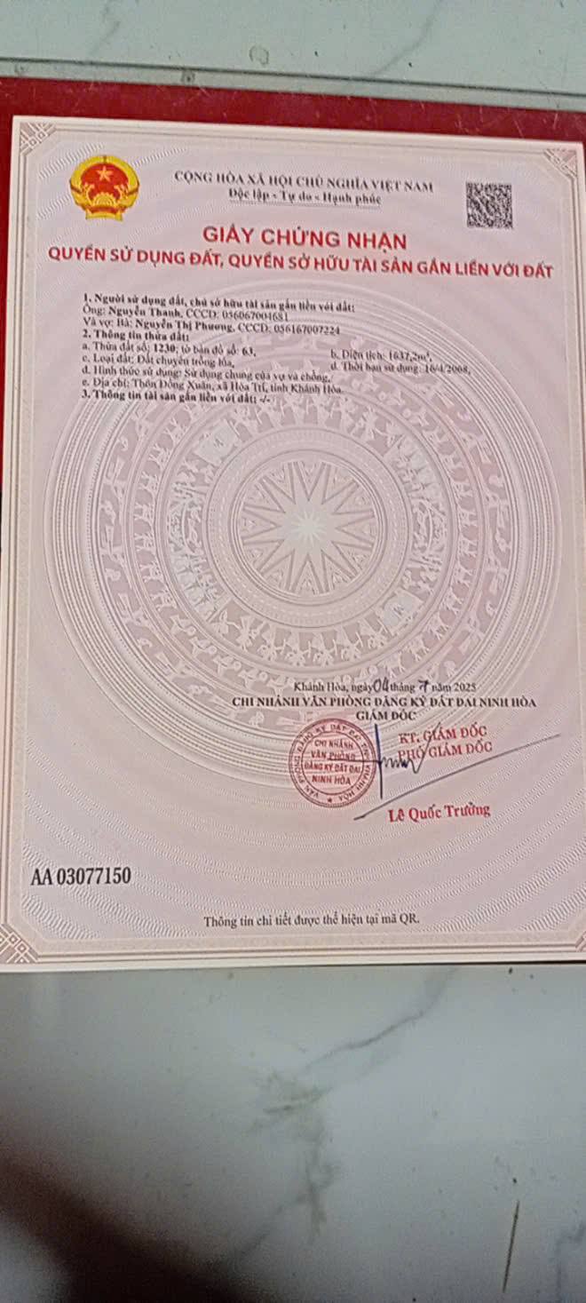 Đất nền mặt tiền đường bê tông Thôn Đồng Xuân 2937m² giá 2.052 tỷ - Cơ hội đầu tư hấp dẫn!