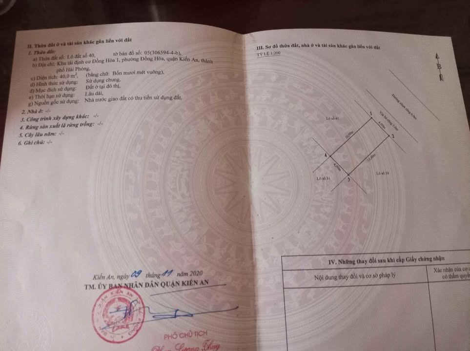 Đất tái định cư Phương Khê, Kiến An 40m² giá 2.7 tỷ - Chính chủ bán gấp!