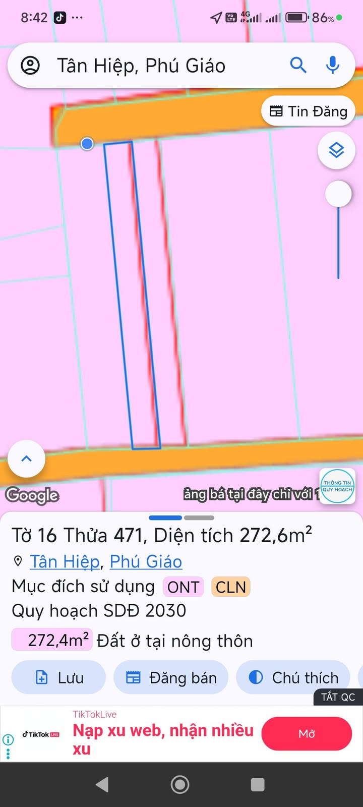 Đất nền Tân Hiệp, Phú Giáo 270m² giá 600 triệu - Cơ hội đầu tư tuyệt vời!